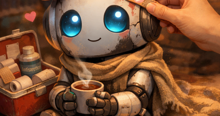 La sonrisa del robot: clave. No hay miedo, ni tensión, ni tristeza. Hay comodidad. Se siente seguro.