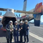 Milei recorrió el portaaviones estadounidense USS Nimitz