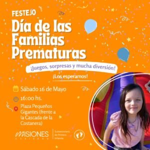 Conmemoran el día de las familias de los Nacidos Prematuros con una jornada plaza Pequeños Gigantes
