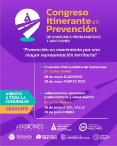 Congreso itinerante de prevención de consumos problemáticos y adicciones en Eldorado y Puerto Rico