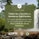 Desmienten versiones sobre una crecida del río Iguazú: el Parque Nacional opera con todos sus circuitos habilitados