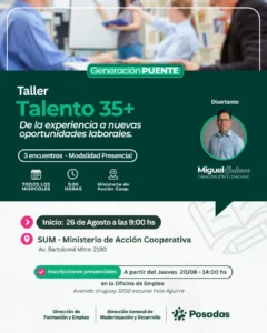 Generación Puente: Posadas crea un programa laboral para mayores de 35 años