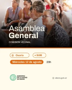 Semana de Asambleas Generales de Comisión Vecinal en los barrios Osorio y villa Marttos