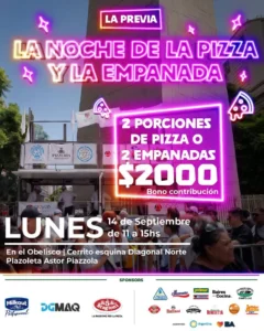 Pizza y empanadas toman el Obelisco y anticipan una noche de descuentos en todo el país