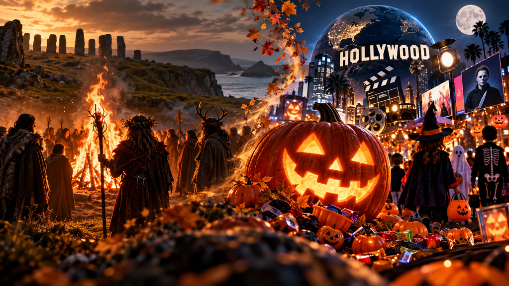 Imagen de portada: de Samhain en Irlanda a la industria cultural estadounidense. Ilustración conceptual.