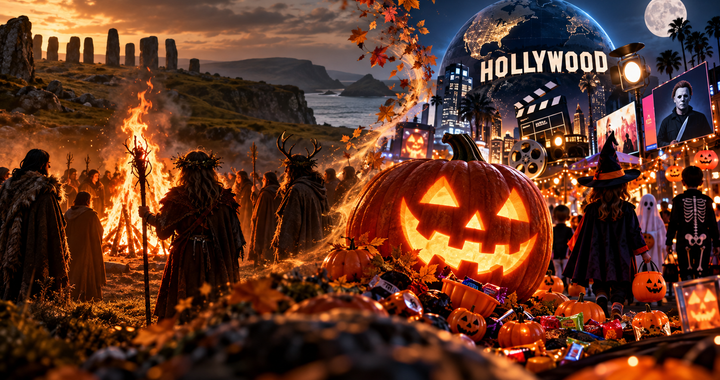 Imagen de portada: de Samhain en Irlanda a la industria cultural estadounidense. Ilustración conceptual.